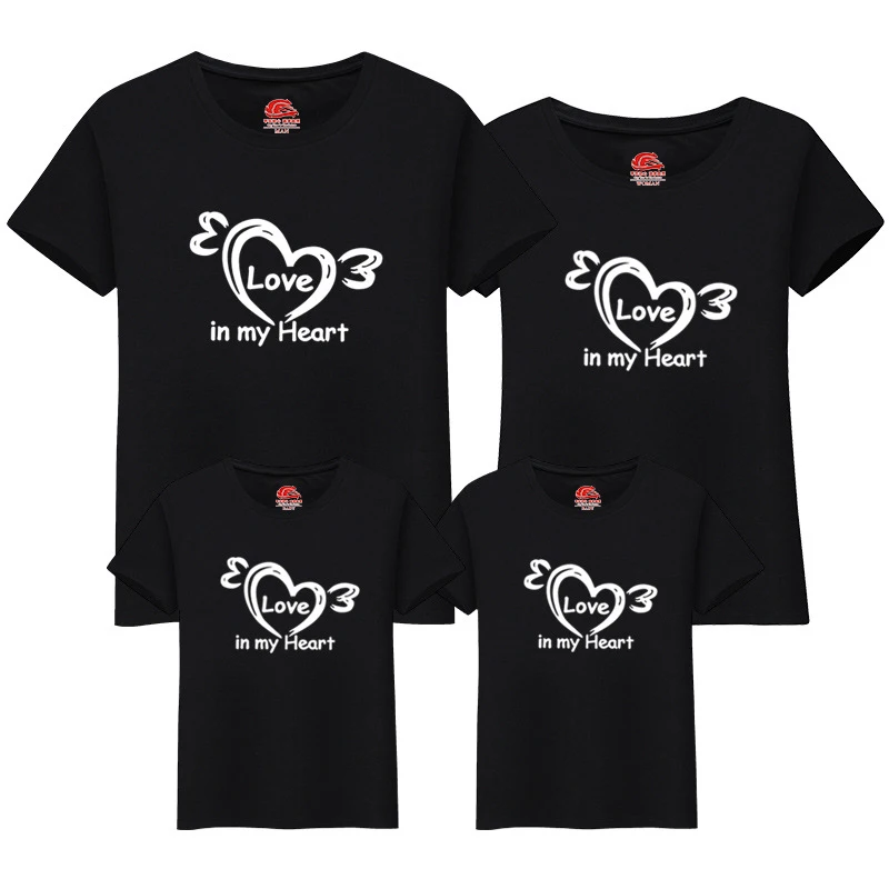 

Family Matching Clothes Mommy and Me Clothes Mommy and Daughter Father and Son Clothes Love wings Summer Couple T-shirt