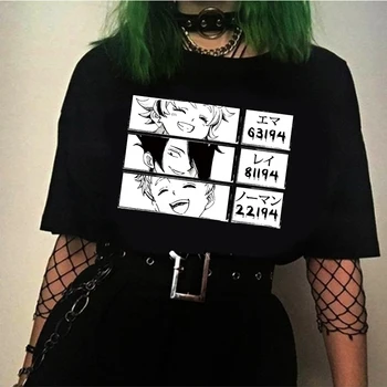 

Janpanese Anime The Promised Neverland Emma Norman Ray Printed Short Sleeve T-shirt