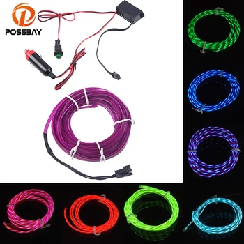 

POSSBAY Car Interior DIY Decoration Atmosphere Neon Light Flexible LED Strip Lights 5 Meters Glow Lamps