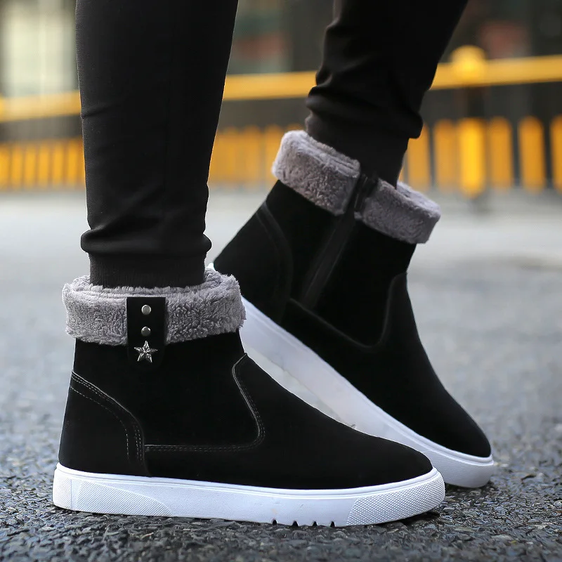 

Winter Warm Cotton-padded Shoes with Velvet Men's Hight-top MEN'S SHOES Thick mian bao xie Northeast Men Snow Boots Winter Shoes