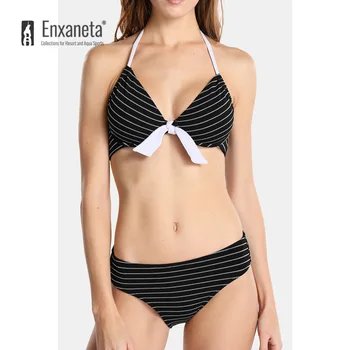

High Waist Swimsuit 2020 Summer Women 's Sexy Swimwear Double Shoulder with Split Swimwear Bikini Mujer Swimsuit Print Bow Swim
