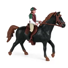 Figurine cheval cavalier de ferme, modèle Animal de ferme, poupée d'action, décoration de maison, cadeau de noël pour enfant, jouet tendance