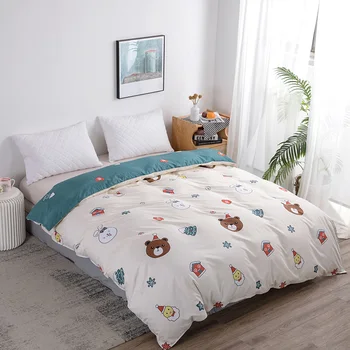 

1 Pcs Duvet Cover 100% Polyester Cute Comforter/Quilt Cover with Zipper Queen Full Twin King Size 200*230/220x240cm Free Ship