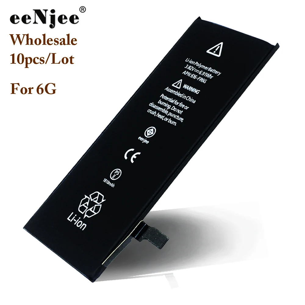 

EENJEE 10PCS Lithium Battery For Apple iPhone 6G Original Bateria Real Capacity