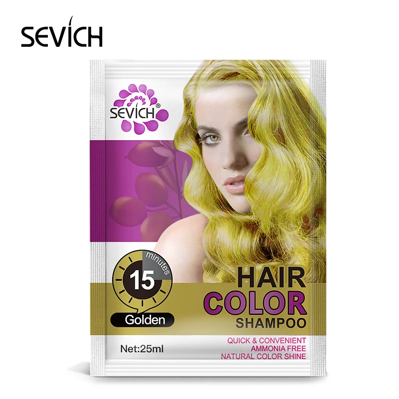 Sevich шампунь для окрашивания волос 5 шт./лот 15mis увлажняющий шампунь для окрашивания волос натуральный органический временный краситель для волос - Цвет: Golden