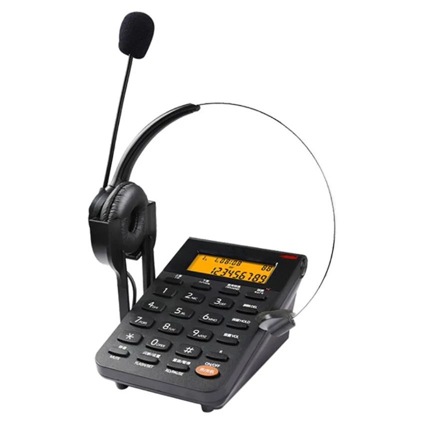 Проводной телефон с гарнитурой и Dialpad определителем номера записью компьютера