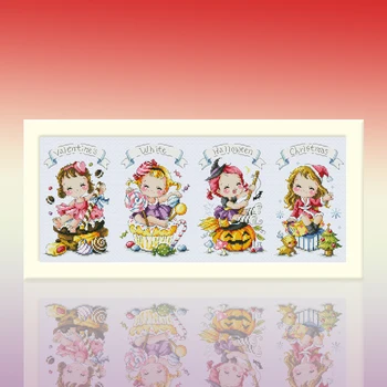 

G69 Stich Cross Stitch Kits Craft Packages Cotton Fabric Floss Counted New Designs Needlework Embroidery Cross-Stitching