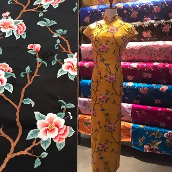 

Suzhou style cheongsam 100% Silk plain kusen embroidered cheongsam fabric 140 width