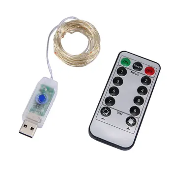 

Usb Remote Control Copper Light String 5/10 Meters Lights Colorful Led Star Lights String Halloween Led Copper String Lights