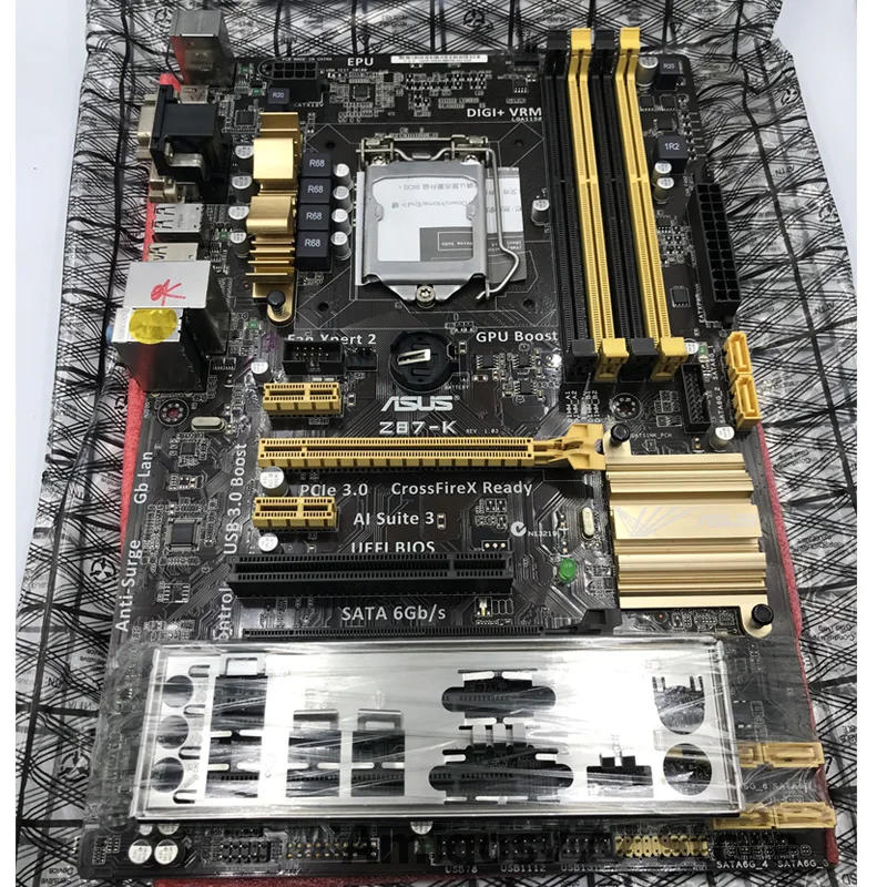 LGA1150 DDR3 Z87 для ASUS Z87-K оригинальная материнская плата 32G Z87K настольная материнская плата USB3.0 SATA III VGA OC б/у