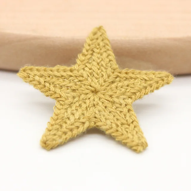 20pcs/pack 3.4cm Mini Cotton Knitting Pentagram for Home Hat Clothing Decoration Scrapbooking DIY Crafts Handmade Accessories Q-1