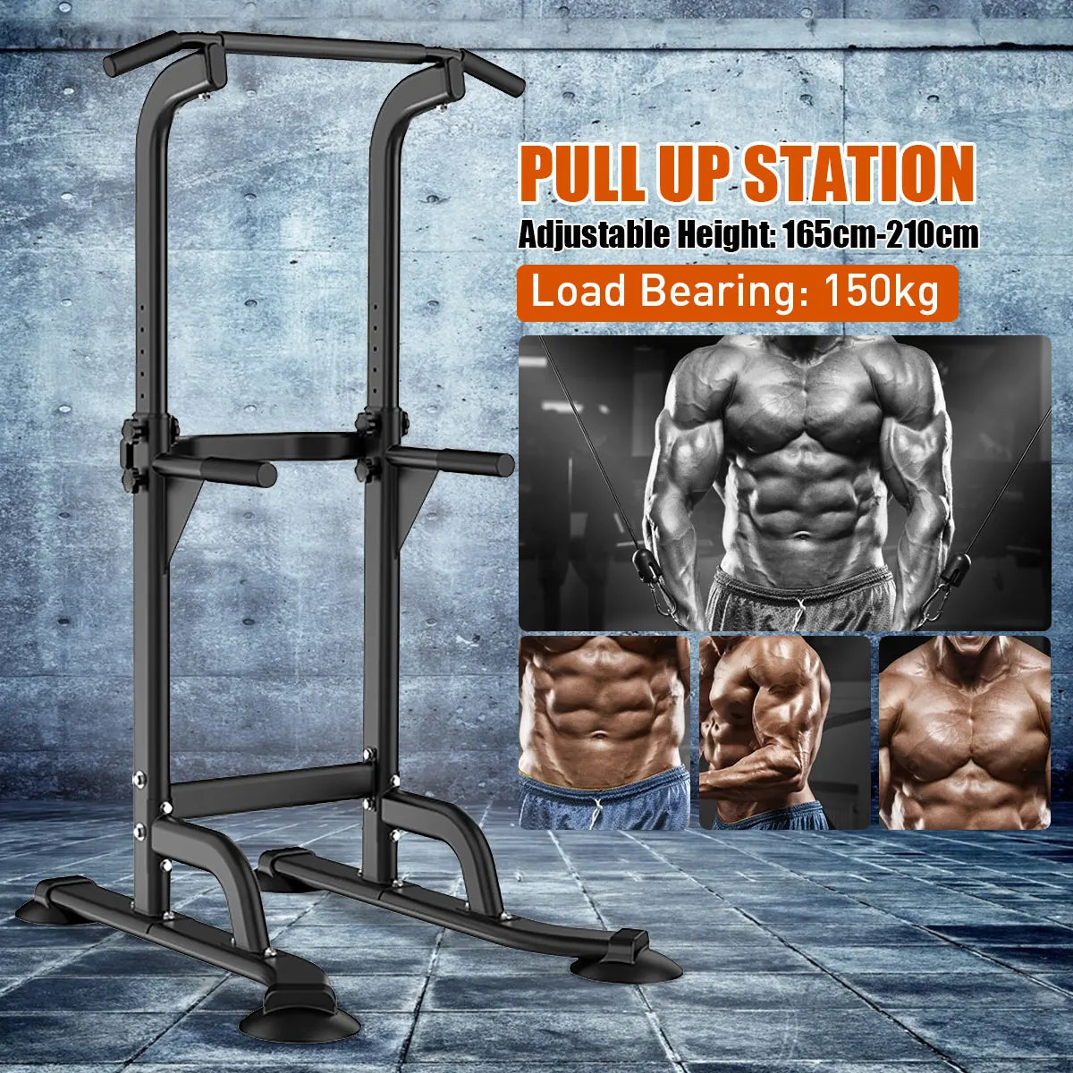Pull Up Push Up Bars Adjustable Height Pull Up Gym Fitness Station