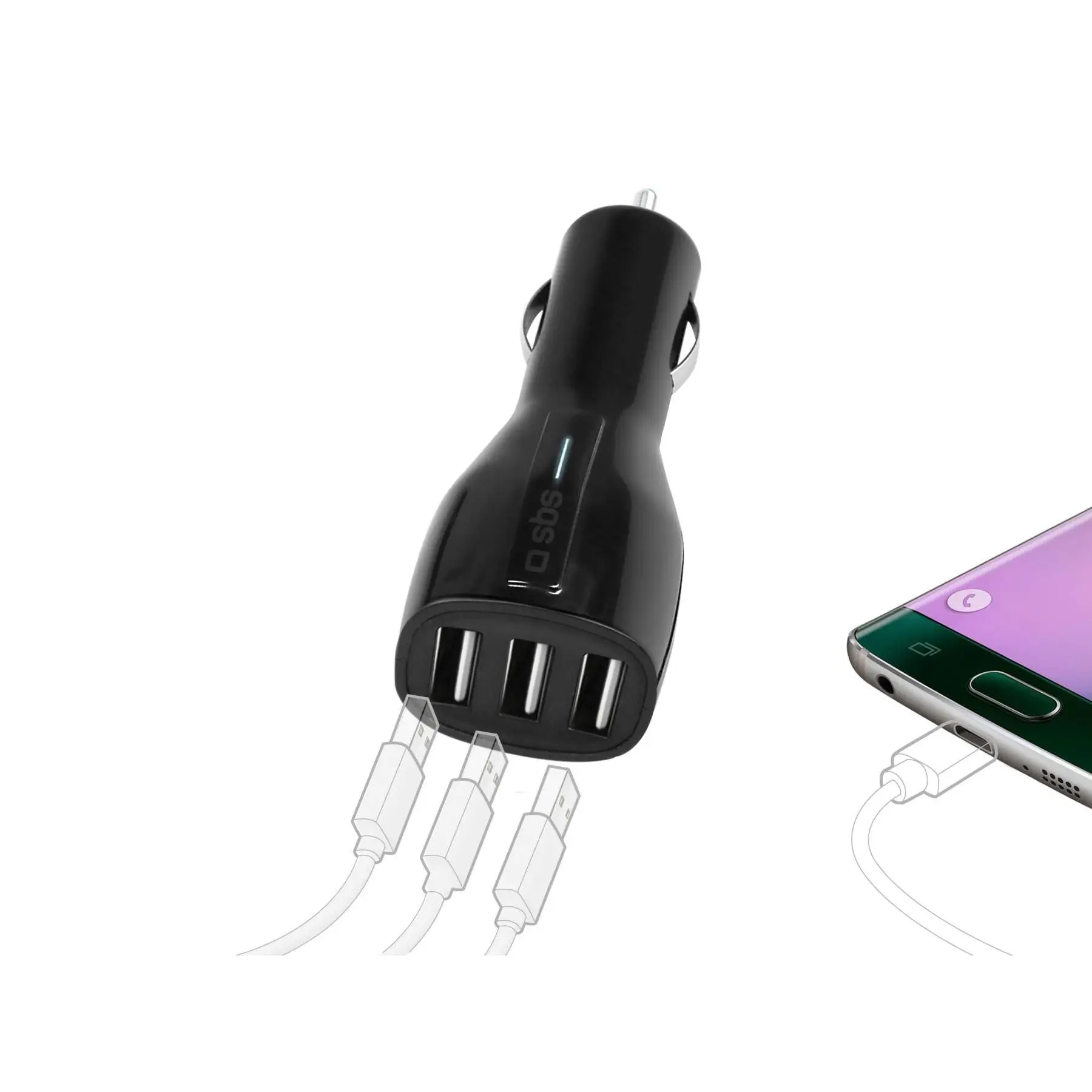 Автомобильное зарядное устройство SBS 12/24 V 4100 MAH USB | Электроника