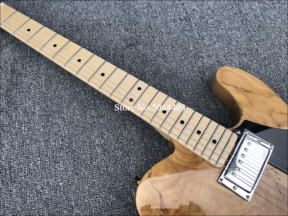 Factory direct sales of 6 string electric guitar, map rotten wood grain maple veneer, half empty core F empty electric guitar, maple neck, free shipping