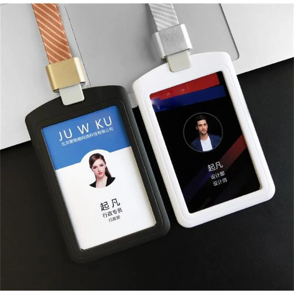 Work Id Card Name Card Sleeve Sets Badges Staff Employees Card School Student Card Bus Bank Card Holder Case With Lanyard Staff Badges Card Badge Holderemployee Badge Holder Aliexpress