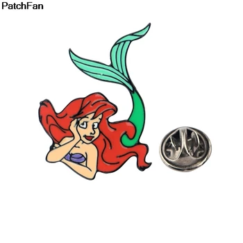 

20pcs/lot Patchfan Mermaid Zinc tie cartoon Funny Pins backpack clothes brooches for men women hat decoration badge medals A2477