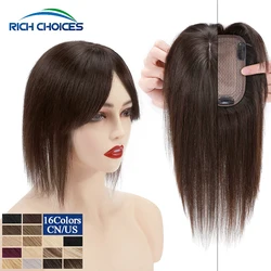 Rich Choices Hair Toppers For Women Natural Hairpiece With Bangs 150% Density Hair Clip In Hair Extensions Unit Prosthesis Wigs