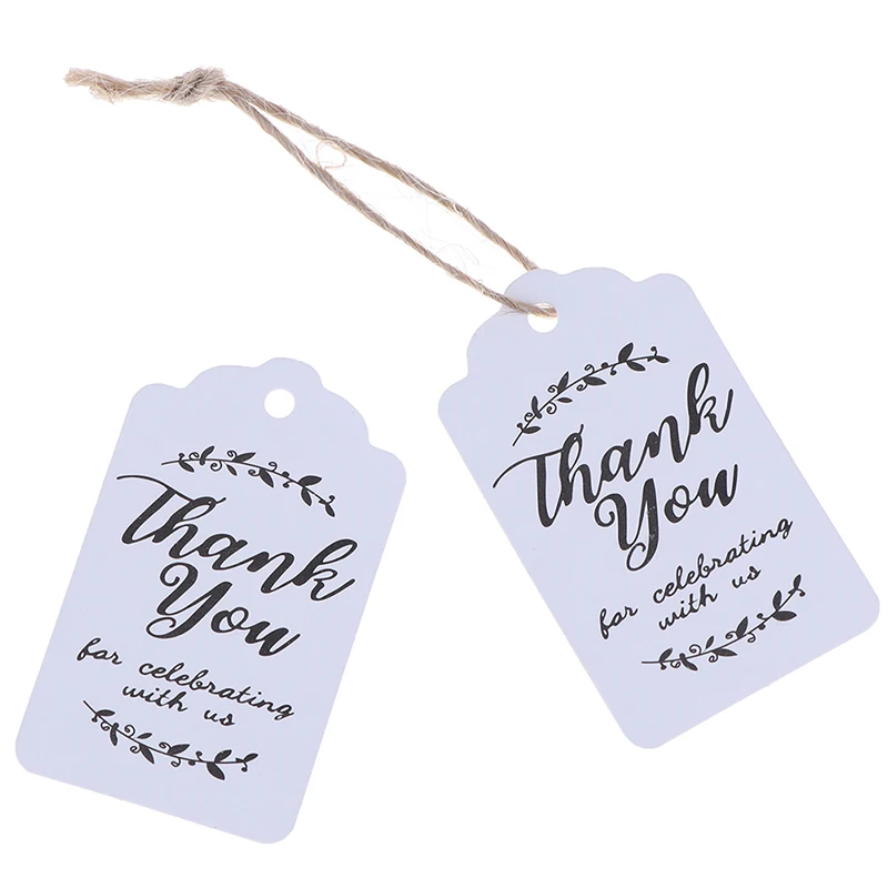 50pcs Thank you Handmade Black and White Gift Tag Paper Hang Tags Kraft DIY Label 3*5cm | Дом и сад
