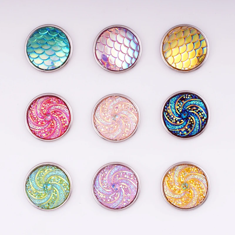 Новый набор цветов Note mix 18 мм резиновые кнопки ювелирные изделия Русалка DIY