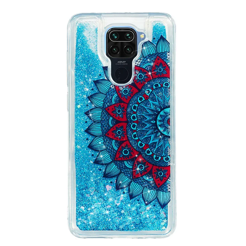 Redmi Note 9 Soft Case on For Funda Xiaomi Redmi Note 9 Case Xiomi Redmi Note 9 Cover Dynamic Liquid Glitter Phone Cases Etui xiaomi leather case case Cases For Xiaomi