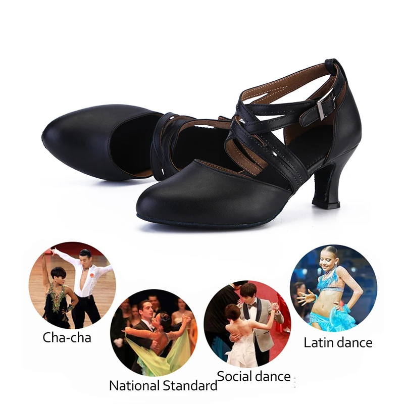 SWDZM Ballroom Dance Shoes For Women Black Closed Toe Modern Dance Shoes Salsa Tango Latin Shoes For Girls Ladies Waltz Shoes 5