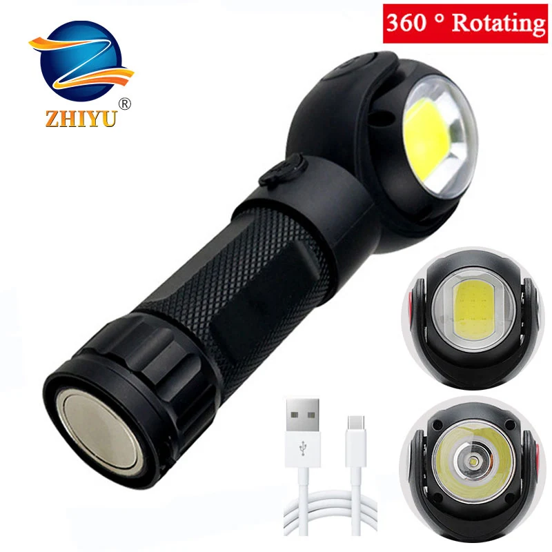 ZHIYU COB T6 заряжаемые от USB лампы для ремонта дома вращающиеся на 360 градусов 7