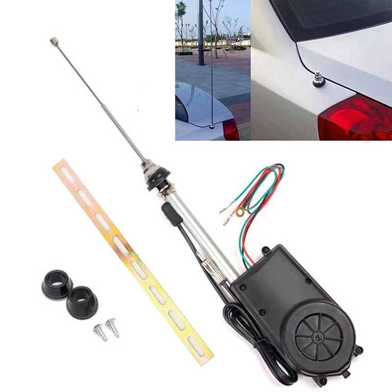 Car Antenna Kit Dc12v Electric Aerial Radio Automatic Antenna Booster