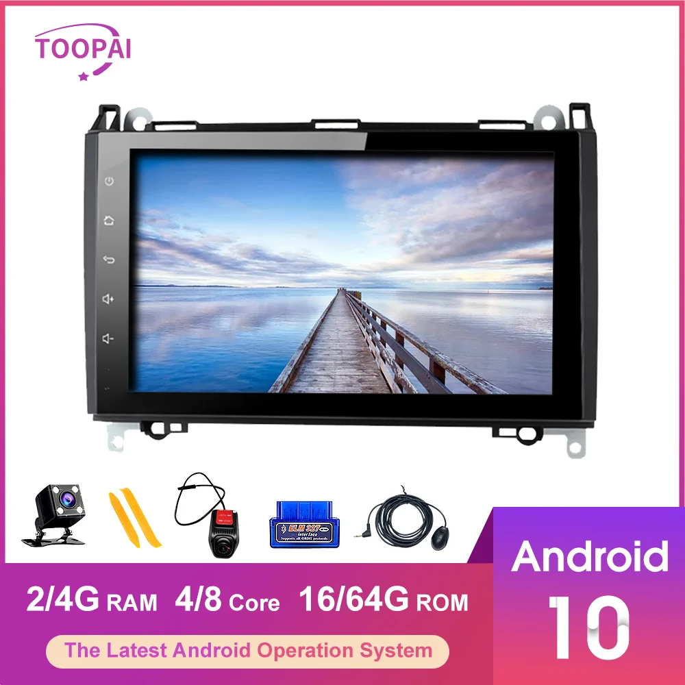 Мультимедийный плеер TOOPAI Android 10 для Mercedes Benz Sprinter Viano Vito A B V Class B200 GPS-навигация