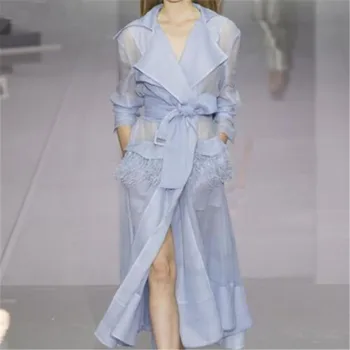 

Europe Fashion Trench Coat for Women Wild Spring New 2019 Temperament Ladies Windbreaker Solid Color Women Clothing