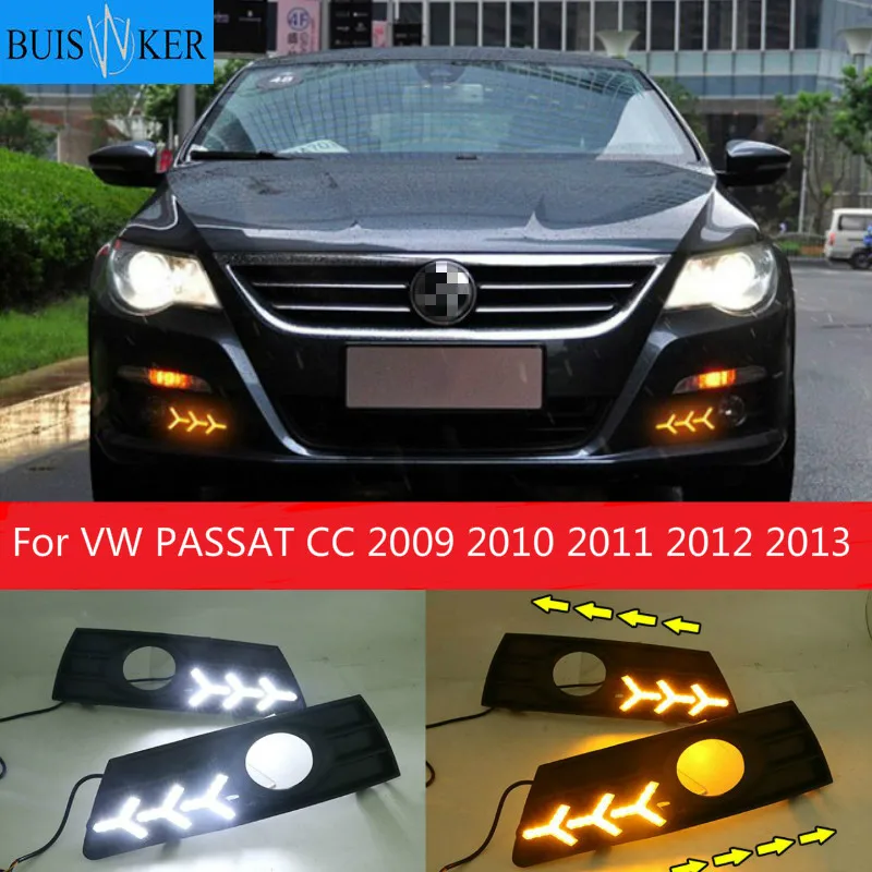 

Светильник фары 2 шт для VW PASSAT CC 2009 2010 2011 2012 Светодиодный ные ДХО дневные ходовые огсветильник с противотуманной фарой