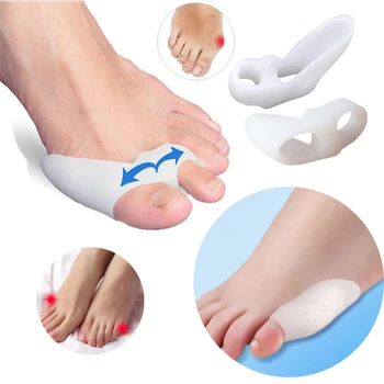 

2Pair=4Pcs Bunion Toe Correction Protector Silicone Toe Separator Foot Care Orthopedic Pain Relief Thumb Corrector Foot Tools