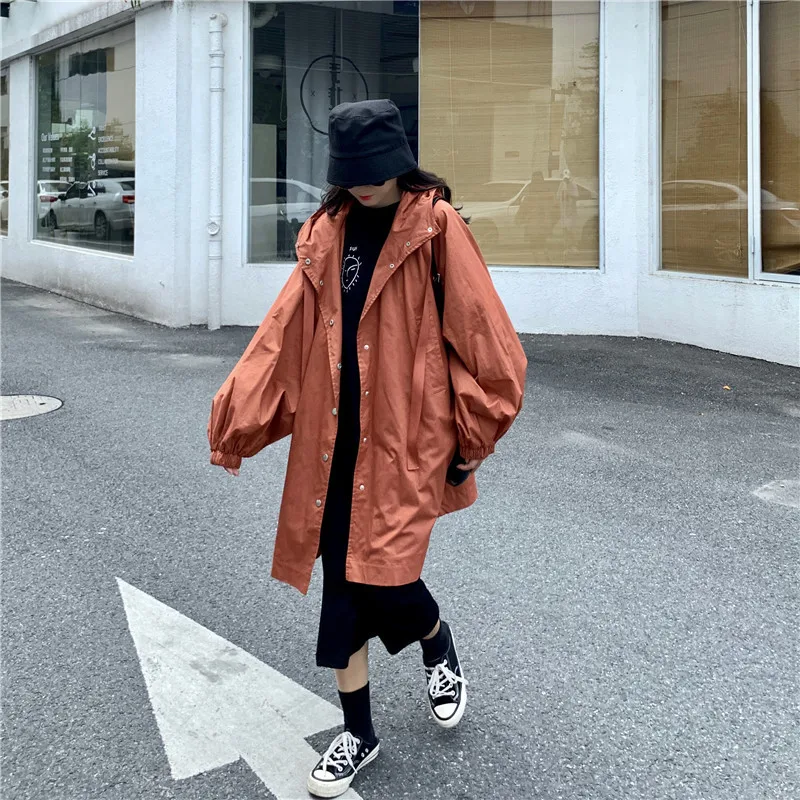 Осеннее Новое Стильное свободное дизайнерское пальто-Тренч с пышными рукавами в Корейском стиле для фотосессии