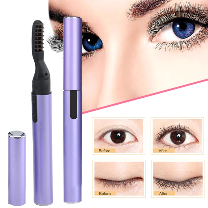 1pc Portable Electric Eyelash Curler Pen 360 Rotary Heated Eyelashes Brush Mascara Long Lasting Curling Beauty Makeup Tool Eyelash Curler Aliexpress