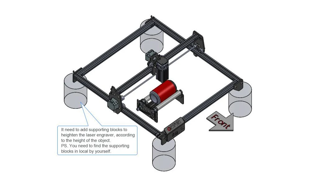 ORTUR Laser Engraver Y-axis Rotary Roller Engraving Module for Engraving Cylindrical Objects Cans - Black