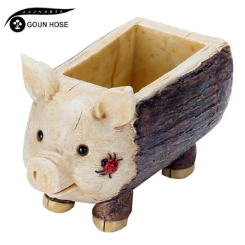 

Tree Stump Style Piggy Elephant Resin Planting Flowerpot, Garden Decoration Flowerpot, Creative Home Decoration New House Gift