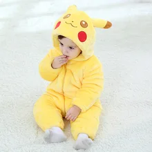 От 0 до 2 лет Детские Желтые странные кролика Детский костюм-комбинезон для новорожденных зимний Уплотнённый комбинезон с капюшоном для малышей с принтом животных; милый костюм для девочек