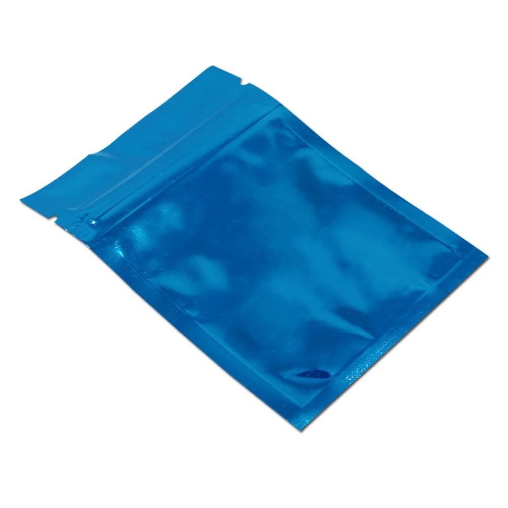 

Retails Blue Aluminum Foil Zip Lock Bag Food Storage Packaging Mylar Plastic Snack Bag Gift Grocery Resealable Zipper Pack Pouch