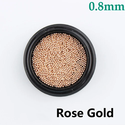 DZR22-3(0.8mm) 1Pot 3d металлические микро бусы из нержавеющей стали(4 цвета) икра для DIY инструмент украшения для ногтей микро дизайн ногтей украшения Шпильки 0,8 мм/1 мм - Цвет: DZR22-3(0.8mm)