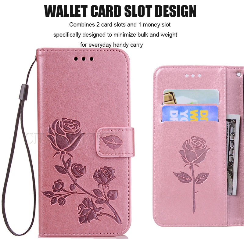 Huawei dustproof case Hoa Hoa Hồng Bao Da Ví Da Cho Huawei Y5P Y6P Y7P 2020 Điện Thoại Ốp Lưng Silicon Cho Huawei Y5II Y5 II Y6 y7 2018 2019 Funda cute huawei phone cases