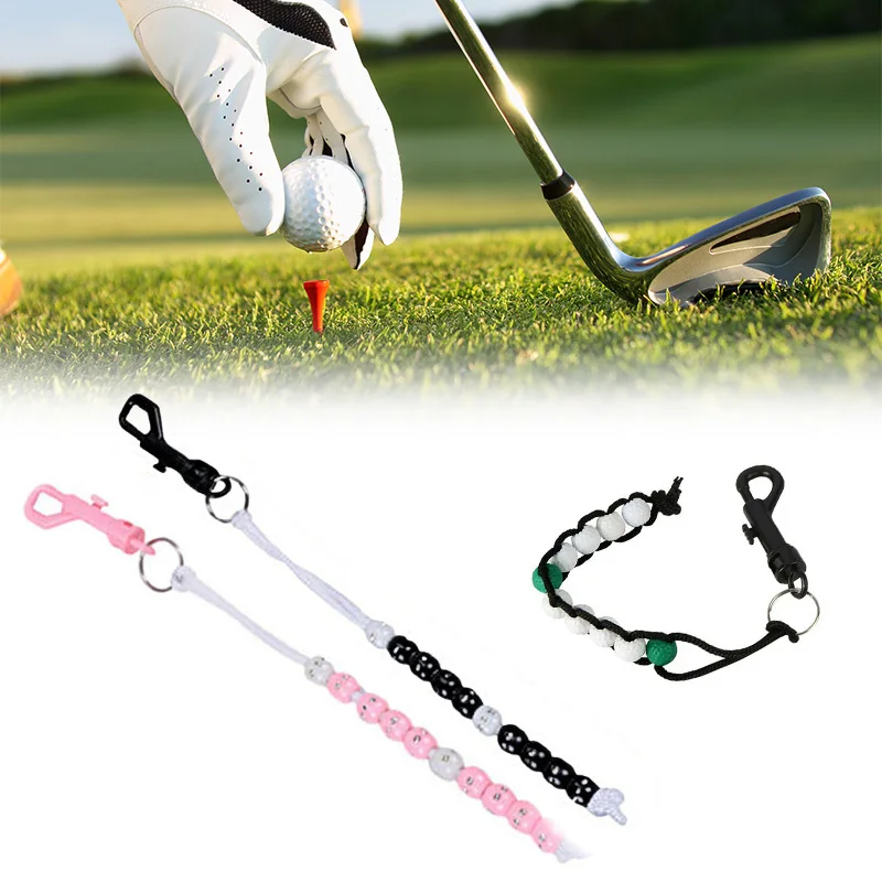 

Plastic Golf Bead Stroke Counter Braid Cord Score Count with Clip Counter FK88