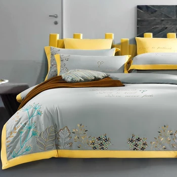 

Luxury Cotton Classical Bedding set Queen King size Chic Embroidery Bed set Bed sheet set Pillowcase parrure de lit