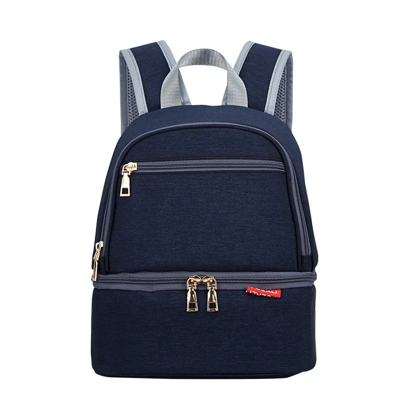 Navy blue. Сумка для сухого молока, новинка, многофункциональная сумка для мумии, сумка для льда, сумка для хранения свежего молока, Двойной Малый мешок обеда - Цвет: Navy blue.