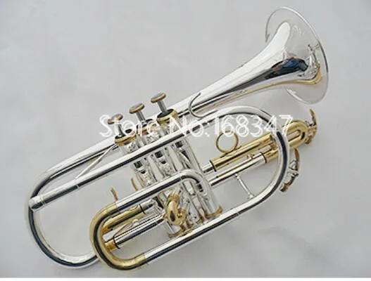 New Brand Cornet B Flat Sliver Plated Brass Keys Musical instrument With Case Accessories