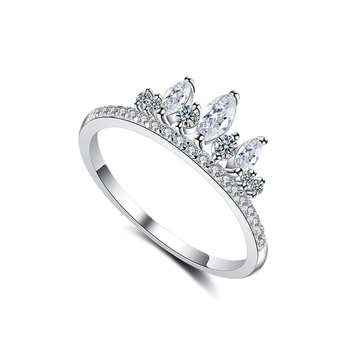 

TKJ Genuine Diamond Ring for Lover Women Engagement Ring 925 Silver Imperial Crown Fashion