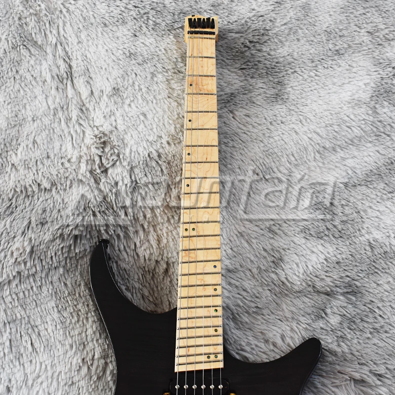 6弦 扇品 透明黑 虎纹07