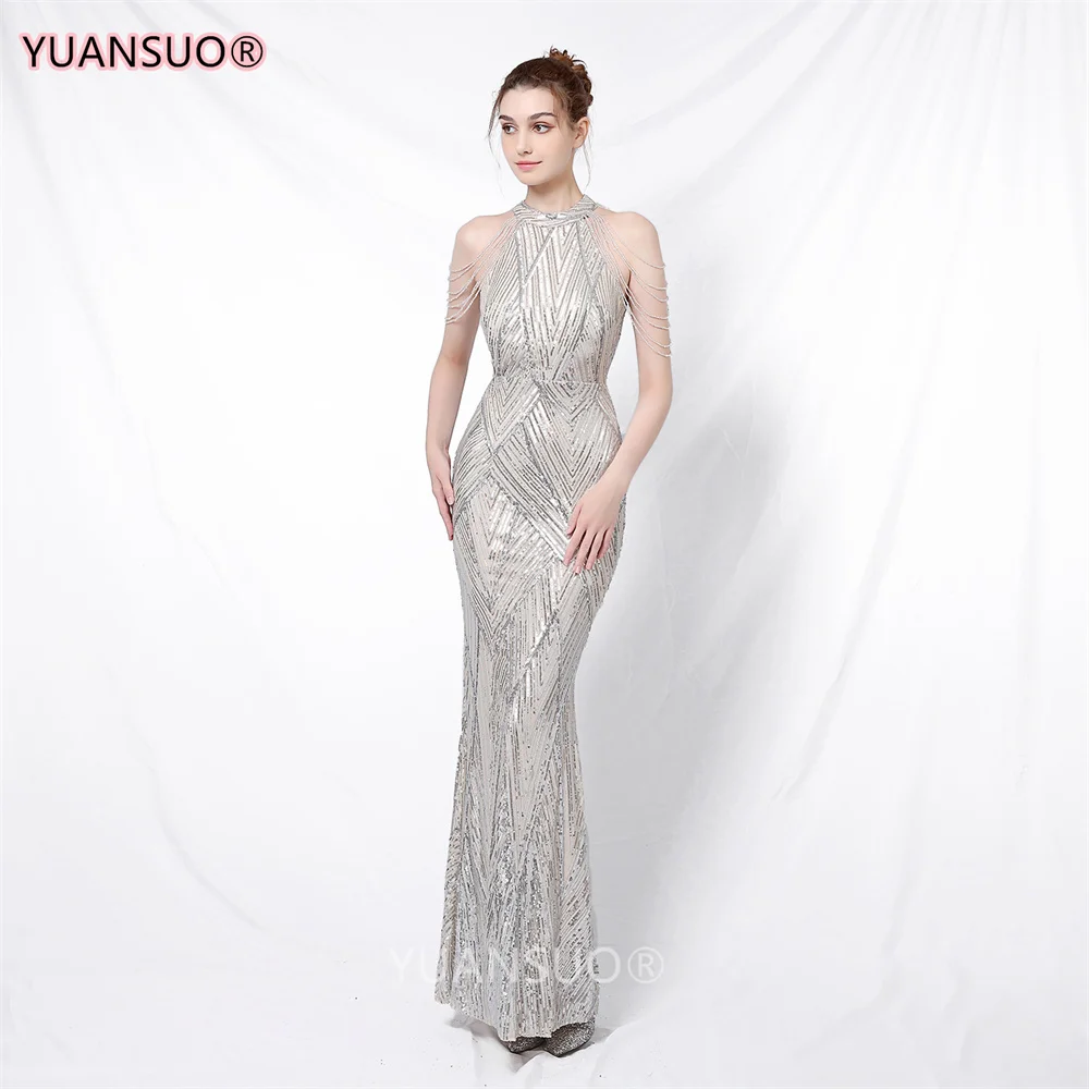 petite formal dresses & gowns Elegant Off Shoulder Sequin  Mermaid Evening Dress 2022 New White Bodycon Maxi Dress For Women Party long sleeve maxi dress formal Evening Dresses