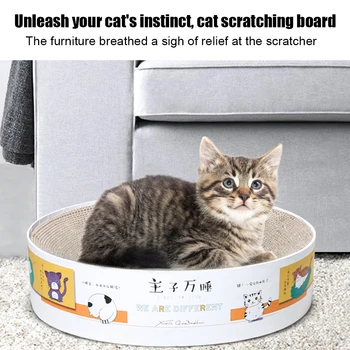 

Pet Cat Scratch Board Nail Scraper Mat Bed Round Type Toy Cats Scratcher Corrugated Paper Kitten Pad Rest Pet Supplies