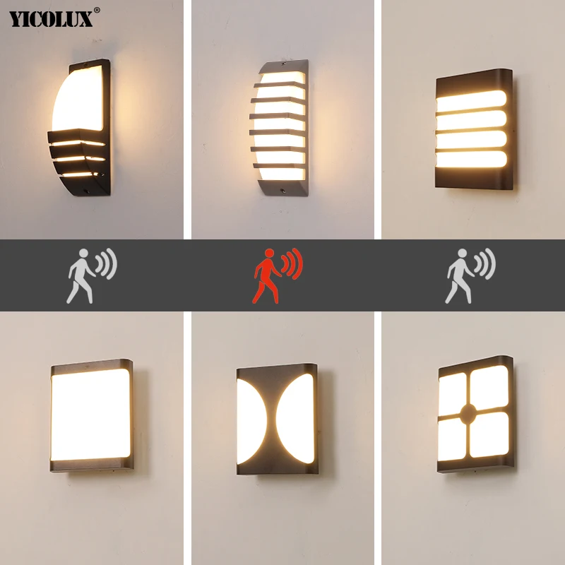 Уличный водонепроницаемый настенный светильник с датчиком радара IP65