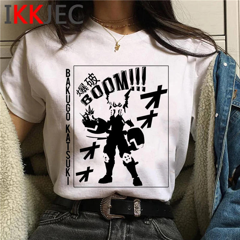 My Hero Academia Bakugou Todoroki Boku No Hero Bnha women grunge aesthetic harajuku kawaii plus size t-shirt summer top ulzzang couple t shirt