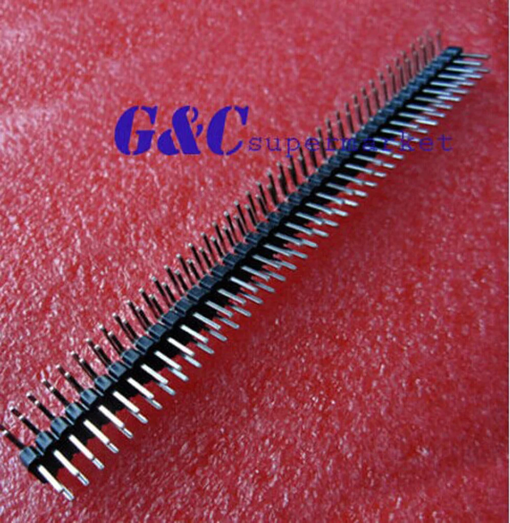 

50 2.54mm 2x40 pin male headers double row angled pin strips electronic accessories cable compatible board